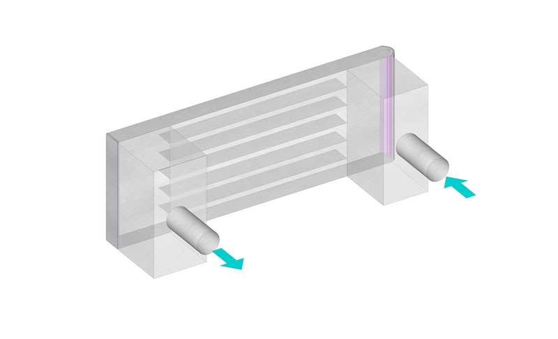 紫外線長光路殺菌システム　機器の並列流路