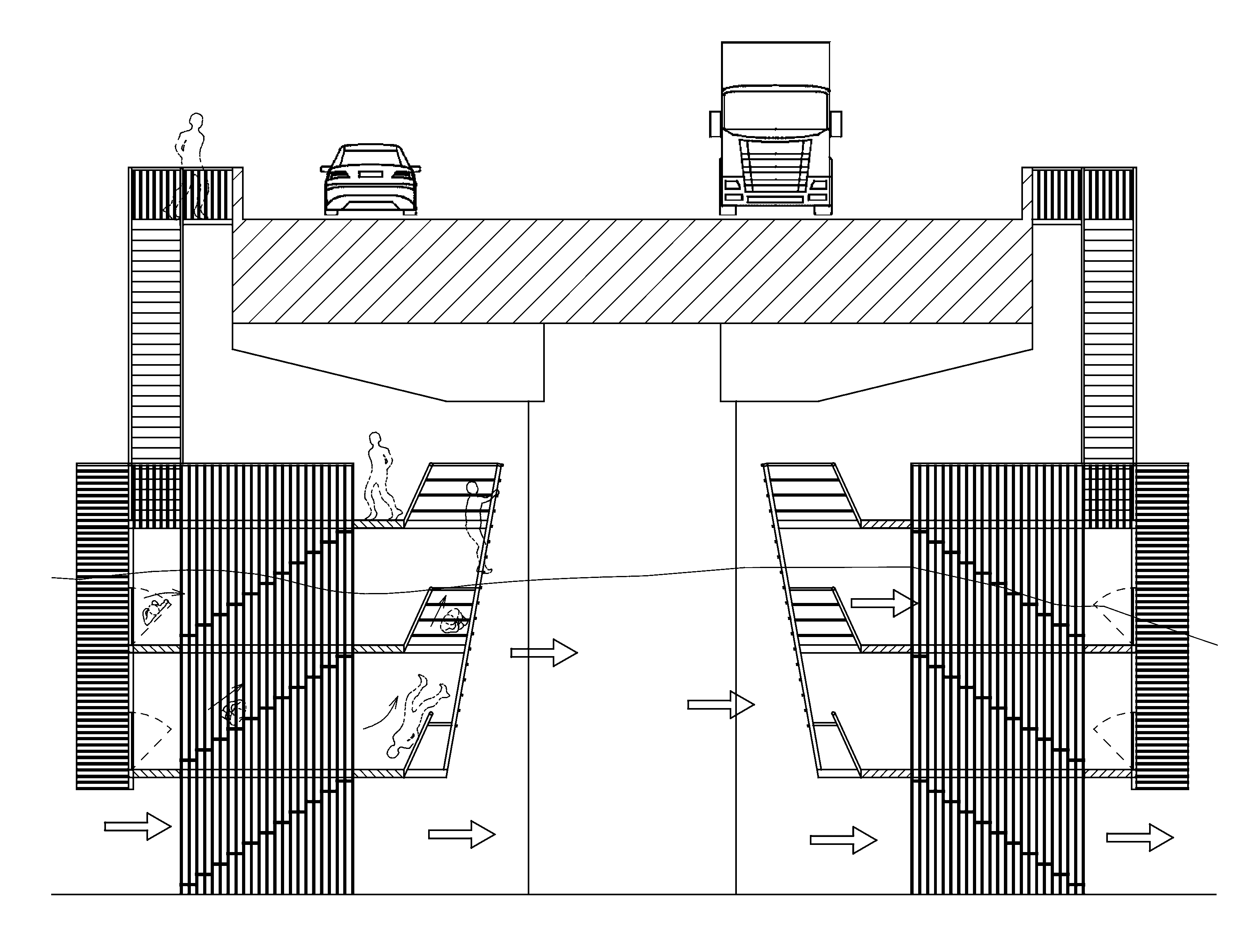 積層型－高架施設下部の設置施設例