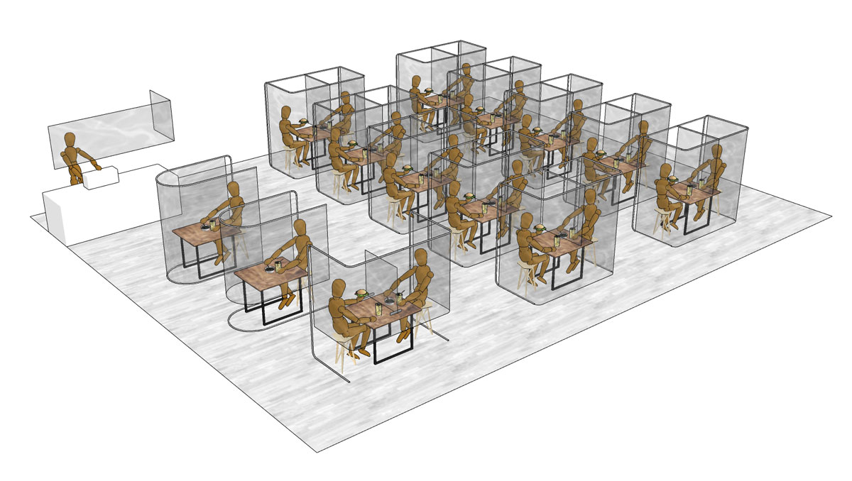 カフェ・喫茶店・飲食店　個別ブースによるコロナウィルス感染防止方法