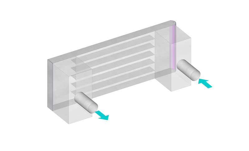 Parallel air channels constituting UV Long Optical Path Sterilization System